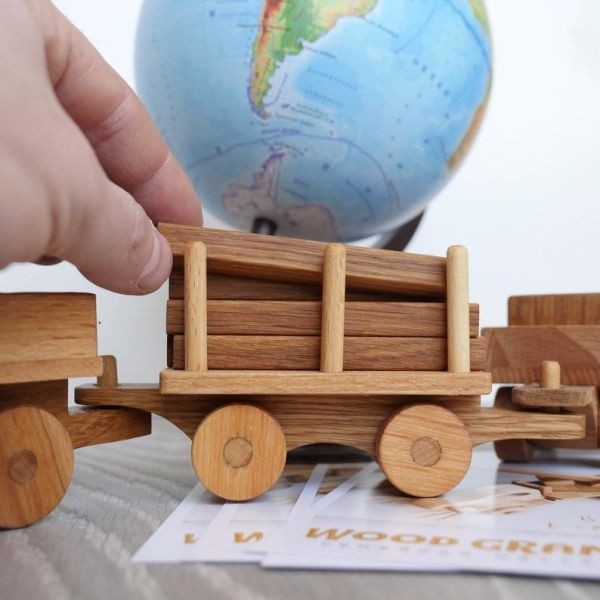 Eco Stacking Handmade Wooden Toys Natural Wooden Building Blocks For Toddlers