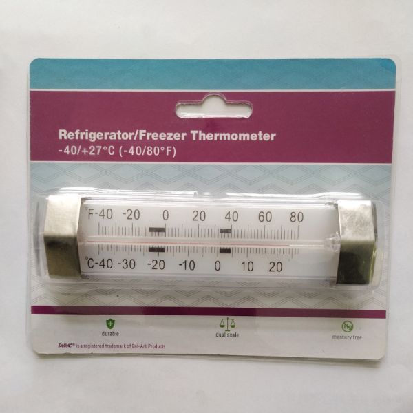 Mini Plastic Refrigerator Freezer Thermometer With Slim Body 124*30*12mm