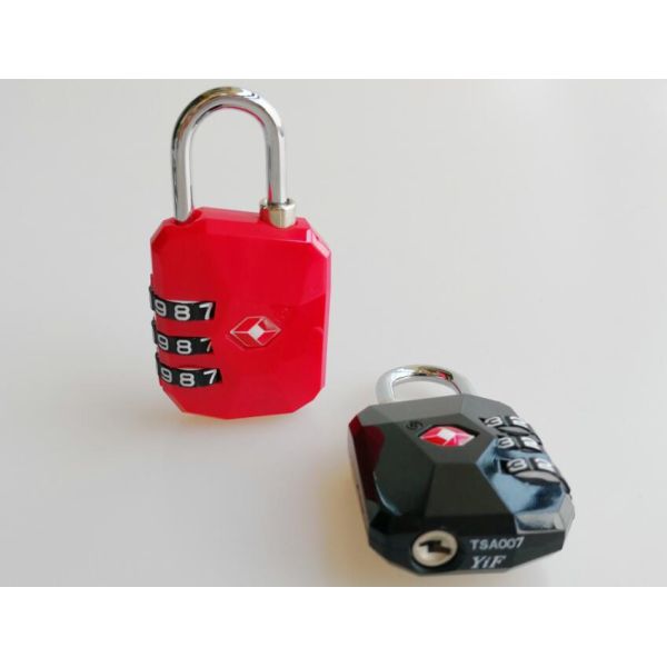 Fashion TSA Travel Locks / TSA Security Lock Black PC Material For Luggage Security