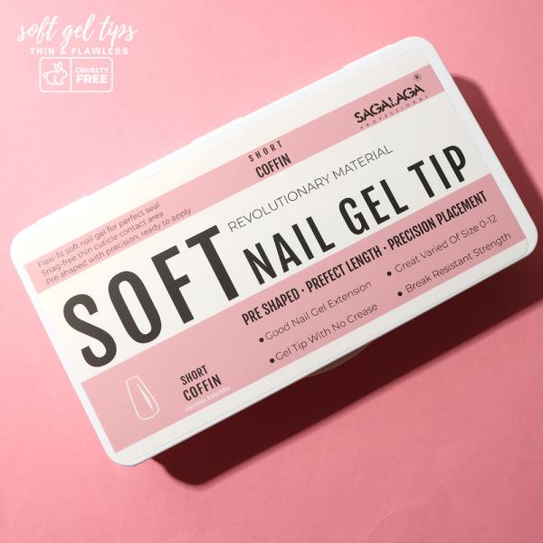Selling Units Single item SAGALAGA Long Coffin Tips Nail 3xl Full Cover Soft Gel Tips for Press on Nail Transparent Tip
