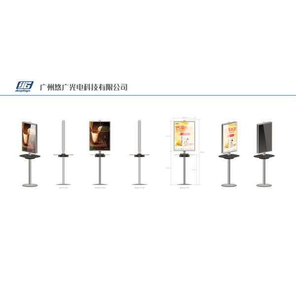Black Commercial Phone Charging Station Double Sided Advertising Board Display