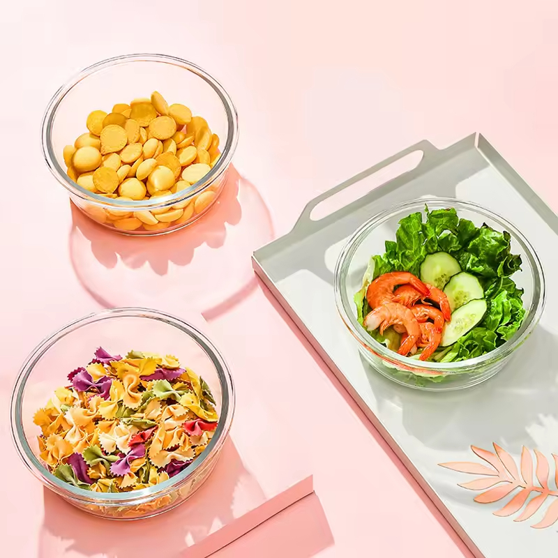 Hot Selling Kitchen Use Food Storage Container Box Transparent Glass Organizers Portable Bento Box with Lids