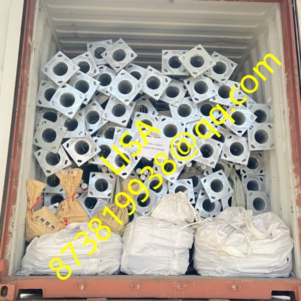 30FT Q235B Hot-dip Galvanized Solar Lighting Steel Pole with 1.5M Single Arm