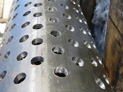 Galvanized Steel Spiral Perforated Tube Custom Length ASTM GB Rust Prevention