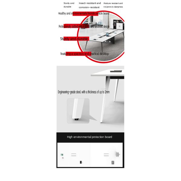 Офисная мебель из твердого дерева на заказ Роскошный белый конференц-зал Современный зал заседаний Стол 10