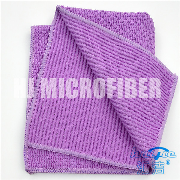 Microfiber 40*40cm square piped purple household knitted big pearl towel
