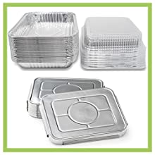 Food BakingAluminium Food Containers With Lids Heavy Duty Disposable Aluminum Foil For Catering Party Meal Prep Freezer