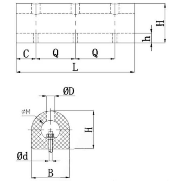 D-Type Rubber Fender Marine Fender with High Energy Absorption Convenient Mounting and Small Bottom Width