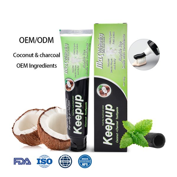 Wholesale Custom Your Logo OEM/ODM Anti Gingivitis Anti Plaque SLS Toothpaste with Aloe Vera and Mint Charcoal Vegan Toothpaste