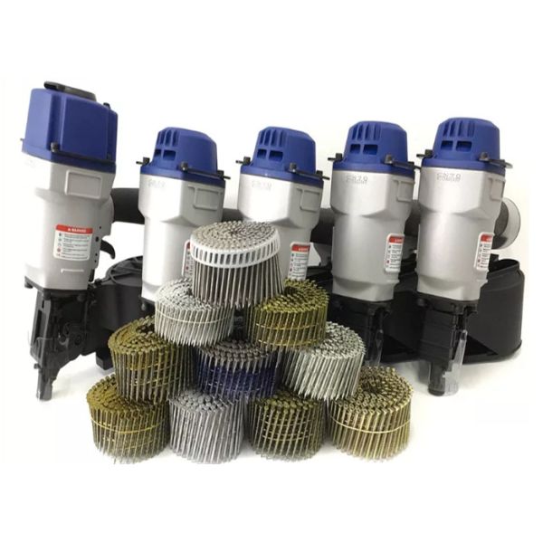 120pcs / Coil Coil Roofing Nails Yellow Twisted Shank Construction