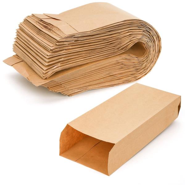 Disposable Biodegradable Coffee Bean Bakery Customized Color Food Kraft Brown No Handle Sos Take Away Paper Bag
