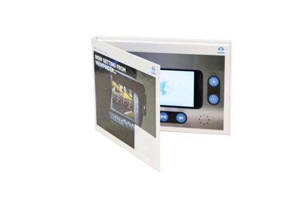 Soft Cover LCD Video Mailer 256MB , Advertising Video Book with TFT 5 Inch Screen