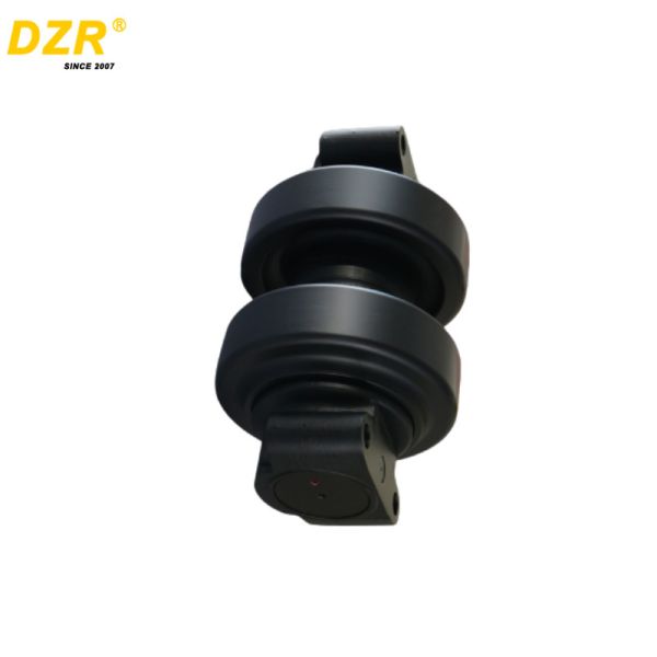 Black Double Flange Track Roller Forging Technics For Hitachi Excavator