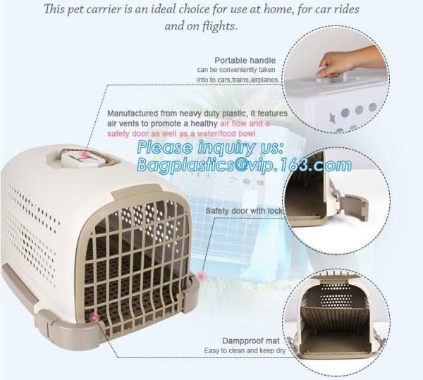 Transport Box Pet Air Box Travel Carrier Cages Portable Plastic Dog Carrier, Dog Box Cages------Durable Plastic Aviation