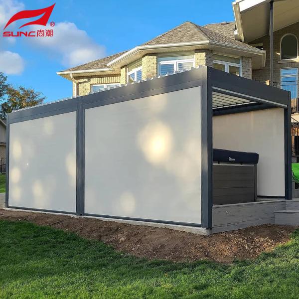 Pergola imperméable à l'eau et au vent en aluminium personnalisée pour la décoration de jardin extérieur