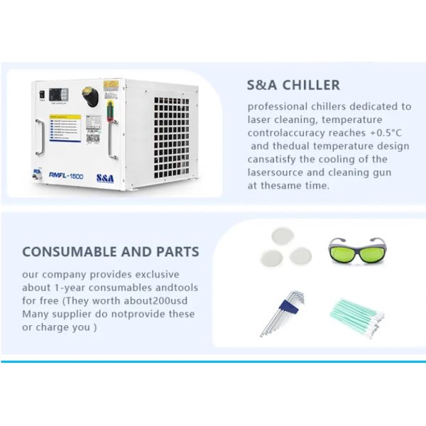 Носимая лазерная очистная машина из металлических волокон CNC 100w 200w 1000w 2000w