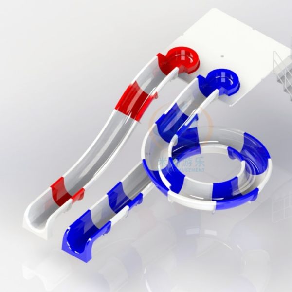 Bright Surface Fiberglass Pool Slide 2.5m Height Durable For Family