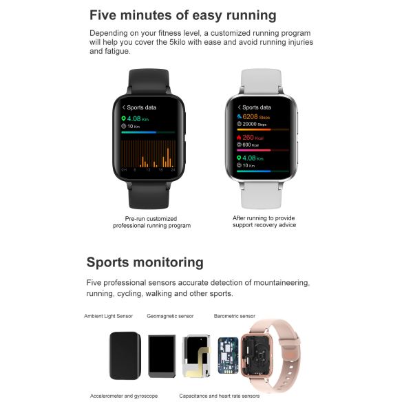 1,78 дозор здорового спорта тарифа сердца дюйма 420*485 ECG Mp3 умный