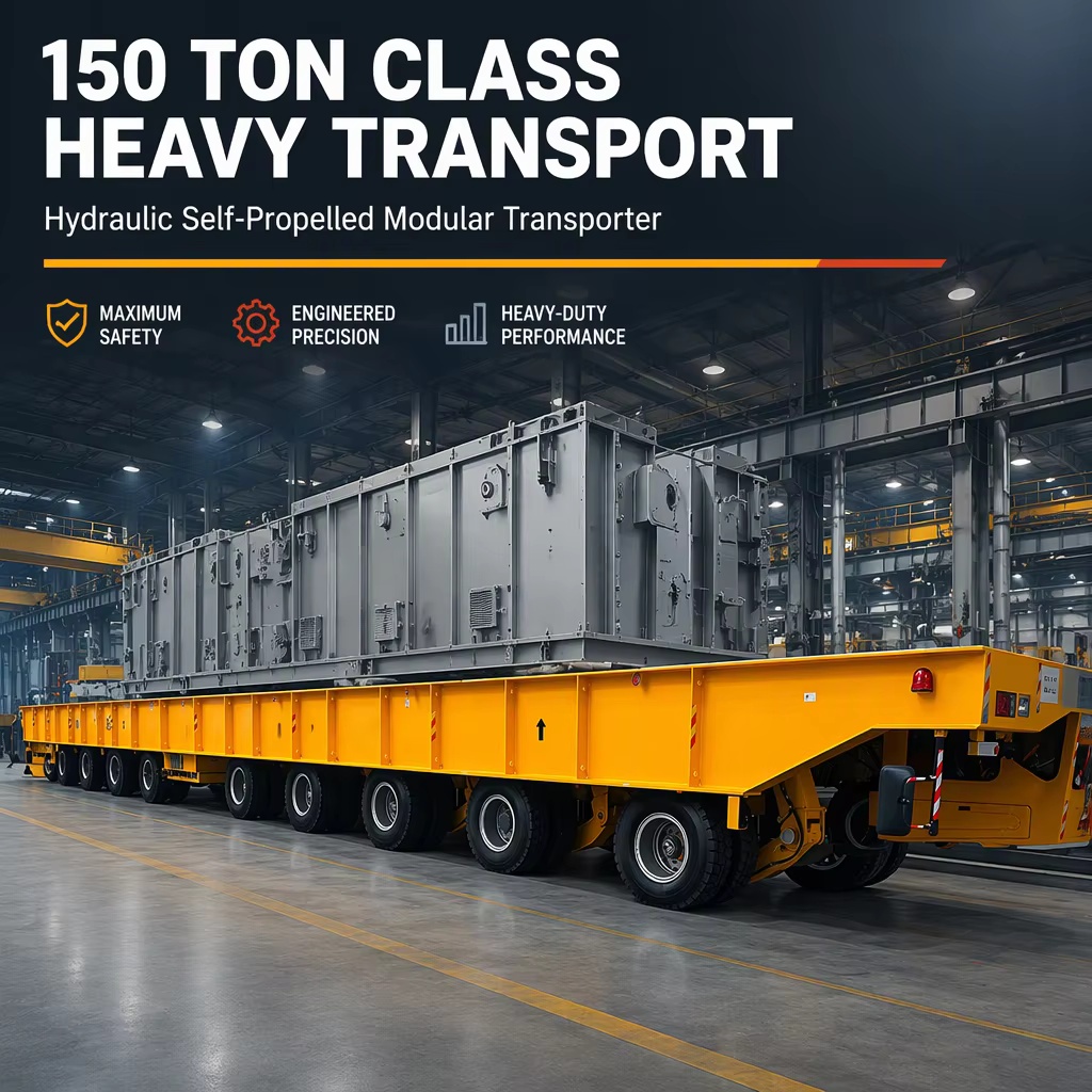 Multi axle self propelled modular transporter 75ton per axle line for ship hull segment and pressure vessel handling CE ISO