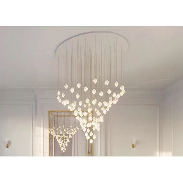 Ceramic Porcelain White Flower Decorative Chandelier Wedding Pendant Lamp For Hotel