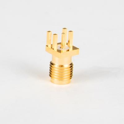 Gold Plated SMA Female PCB Mount Connector 50Ω DC-11GHz