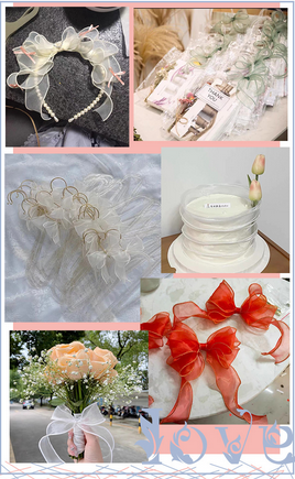 Лента сатинировки Fishtail цветка ленты DIY марли ленты материального упаковывая