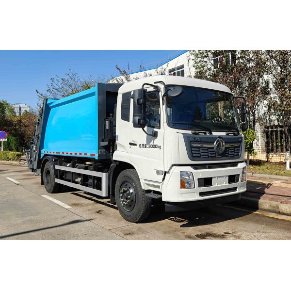 Dongfeng Peso total 18000kg con 18 cubos de basura de compresión de contenedor de basura compactador de camión