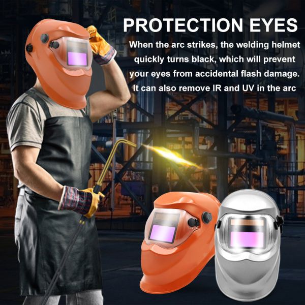 ПК фотоэлементов шлема оранжевой собственной личности затмевая сваривая автоматический затемняя защитить