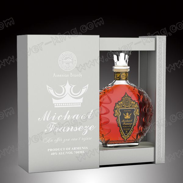 Изготовленным на заказ коробка ящика подарка вина логотипа Matt напечатанная золотом для упаковки вискиа рябиновки