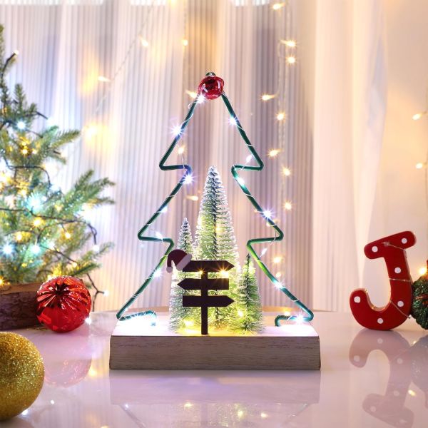 Décoration personnalisée de table de Noël, à batterie Noël cheminée intérieure Décoration de table à la maison