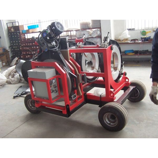 equipo de la soldadura por fusión del extremo de la soldadora del tubo del plástico del HDPE de 90mm-355m m PE electro con la rueda