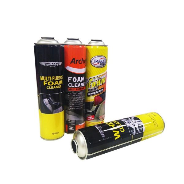 Золотой отлакированный клапан аэрозольной банки Тиньплате для консервных банок уборщика пены заботы автомобиля