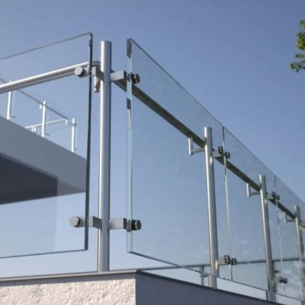 442 552 663 884 10104 Toughened Glass Balcony Railing Safety Glass Deck Railing Frameless Glass Balustrade Balcony With PVB / SGP Interlayer