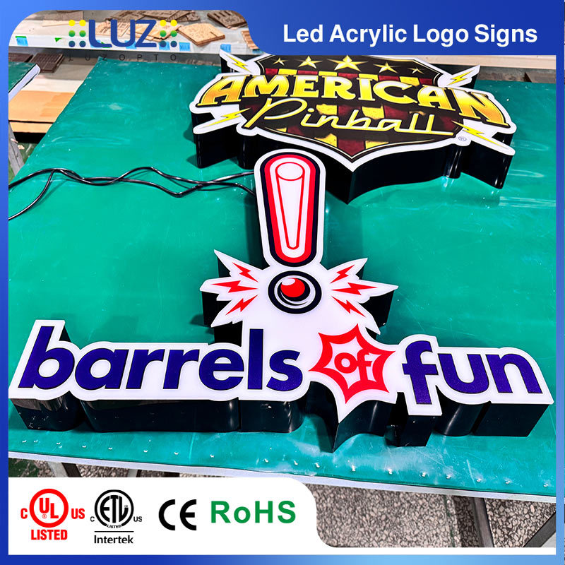 Custom 3D Cutout Multi-Layer Acrylic LED Logo Sign for Business Branding