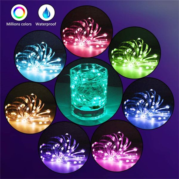 Christmas Tree Decoration LED String Lights Smart Blutooth Personalized RGB String Lights Customized App Remote Control Lights