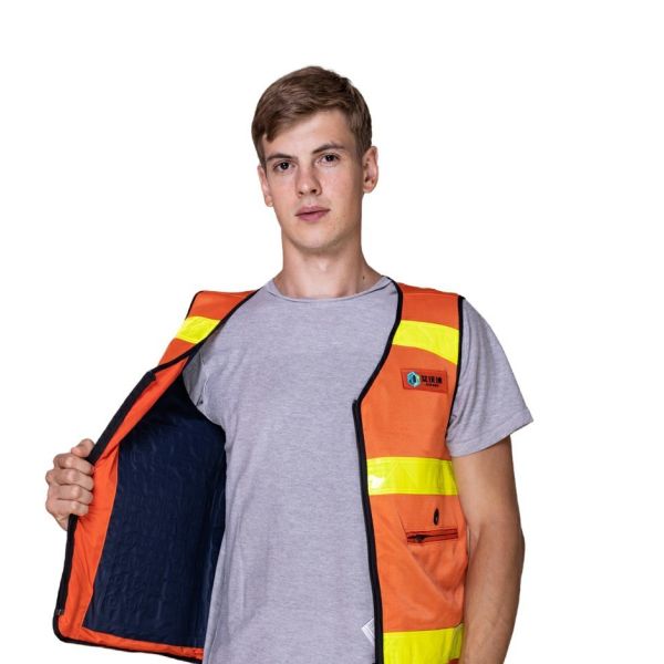 Geological Exploration Water Cycle Cooling Vest with Knitted Insert Cooling Ice Pack