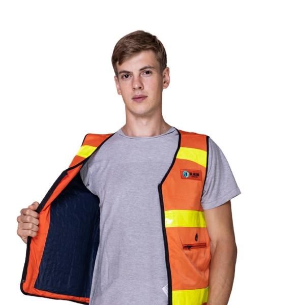 Comprimento regular Moda Laranja Amarelo Manga curta Verão Frio Capa de resfriamento