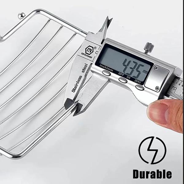 No Drilling Wall Mounted 304 Rustproof Stainless Steel Square Soap Dish Holder for Bathroom and Kitchen