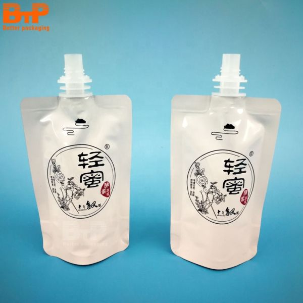 Custom Pouch Laminated Mylar Bags and Spout Top for Beverage Packaging Bag for Juice Milk Shampoo Face Facial Cream