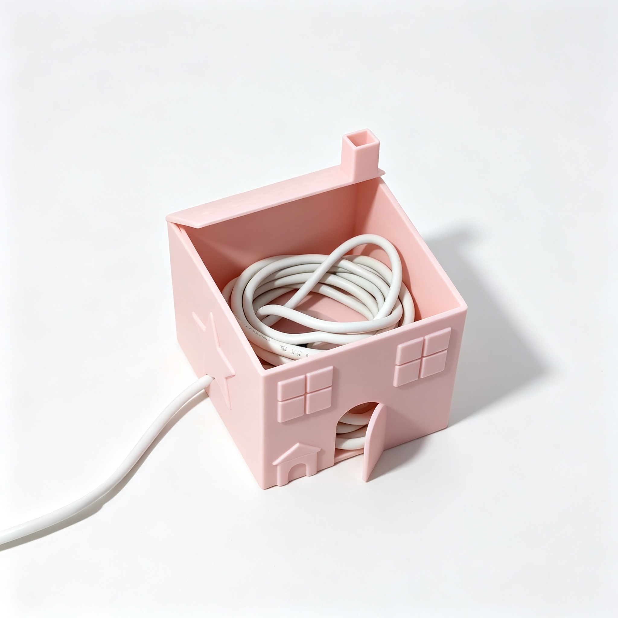 Pink Desk Accessories 3d Print Office Supplies FDM Hidden Wire Slot