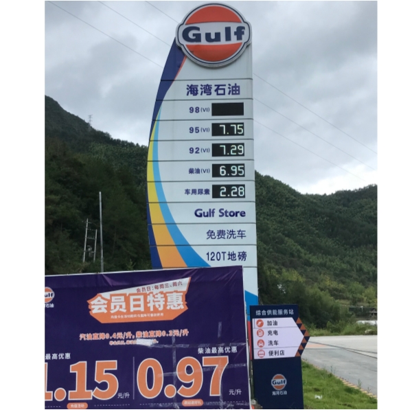 Outdoor LED Gas Price Changer 6inch Yellow Led Gas Sign With Remote Control