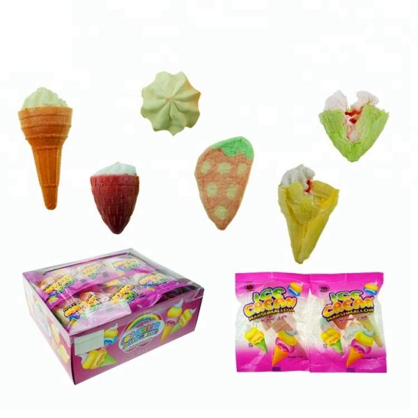 Cute Shape Multi Colored Mini Marshmallows Fruit Cotton Confectionery
