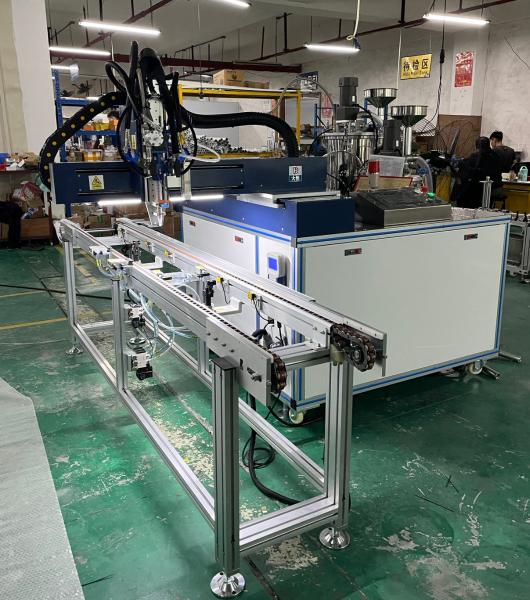 Máquina automática de colocação de cola para recipientes Produção ótima de epoxies, silício e poliuretano