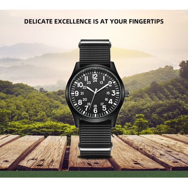 SR626SW Battey Classic Quartz Watches , PC21 Movt Nylon Wrist Watch