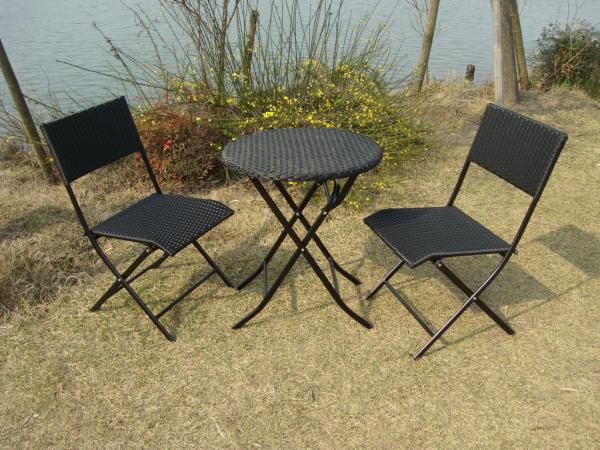 Pool / Beach Leisure Resin Wicker Chair Set With Aluminum Frame