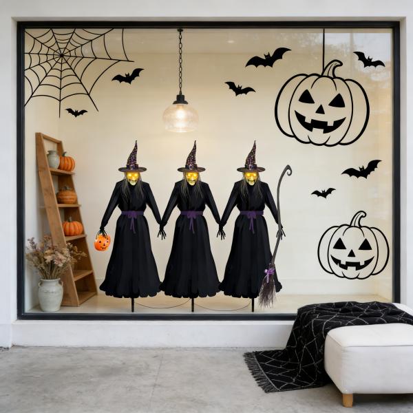Halloween Witch Ground Light | 1.3m(H) | 45cm Plug Rod | Glowing Eyes & Sound | Eco-friendly & Waterproof | Home & Commercial | MOQ 500pcs