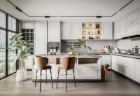 Fácil Top Moderno TV personalizada Salón de estar gabinetes de cocina con puertas de agitación