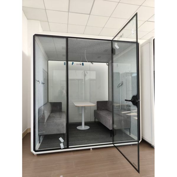 Lighting Ventilation Soundproof Office Pods Aluminum Frame Private Work Pods