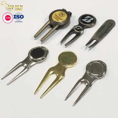 Fork Metal Golf Pitch Repair Tool , Stainless Steel Divot Tool Sublimation Blank