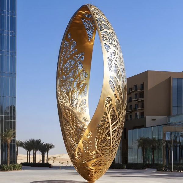 Customized Colors Modern Abstract Mirror Stainless Steel Sculpture for Outdoor Decoration from Model